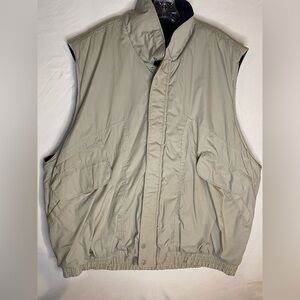 Sutter & Grant Men's Tan Vest with Blue Plaid fleece inside